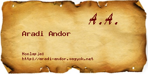 Aradi Andor névjegykártya