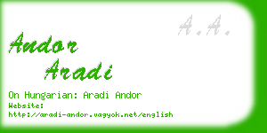 andor aradi business card